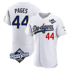 LA.Dodgers #44 Andy Pages Player Gold White World Series 2026 Collection Stadium Limited Elite Fdoa Stitched Jerseys