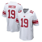 NY.Giants #19 Jameis Winston Player White Home Game Gdoa Stitched Jerseys