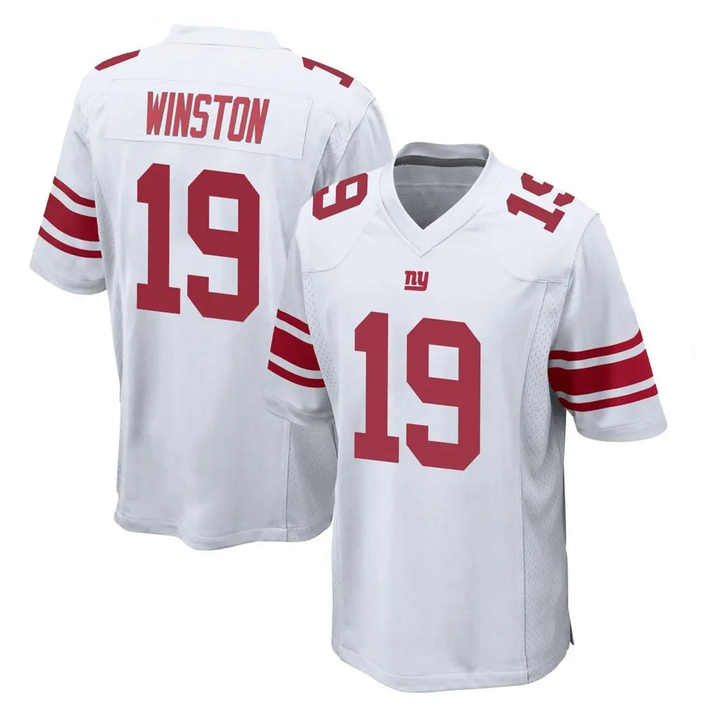 NY.Giants #19 Jameis Winston Player White Home Game Gdoa Stitched Jerseys