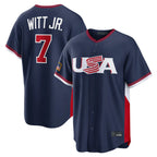 KC.Royals #7 Bobby Witt Jr. Player Navy USA 2026 World Classic Game Gdoa Stitched Jerseys