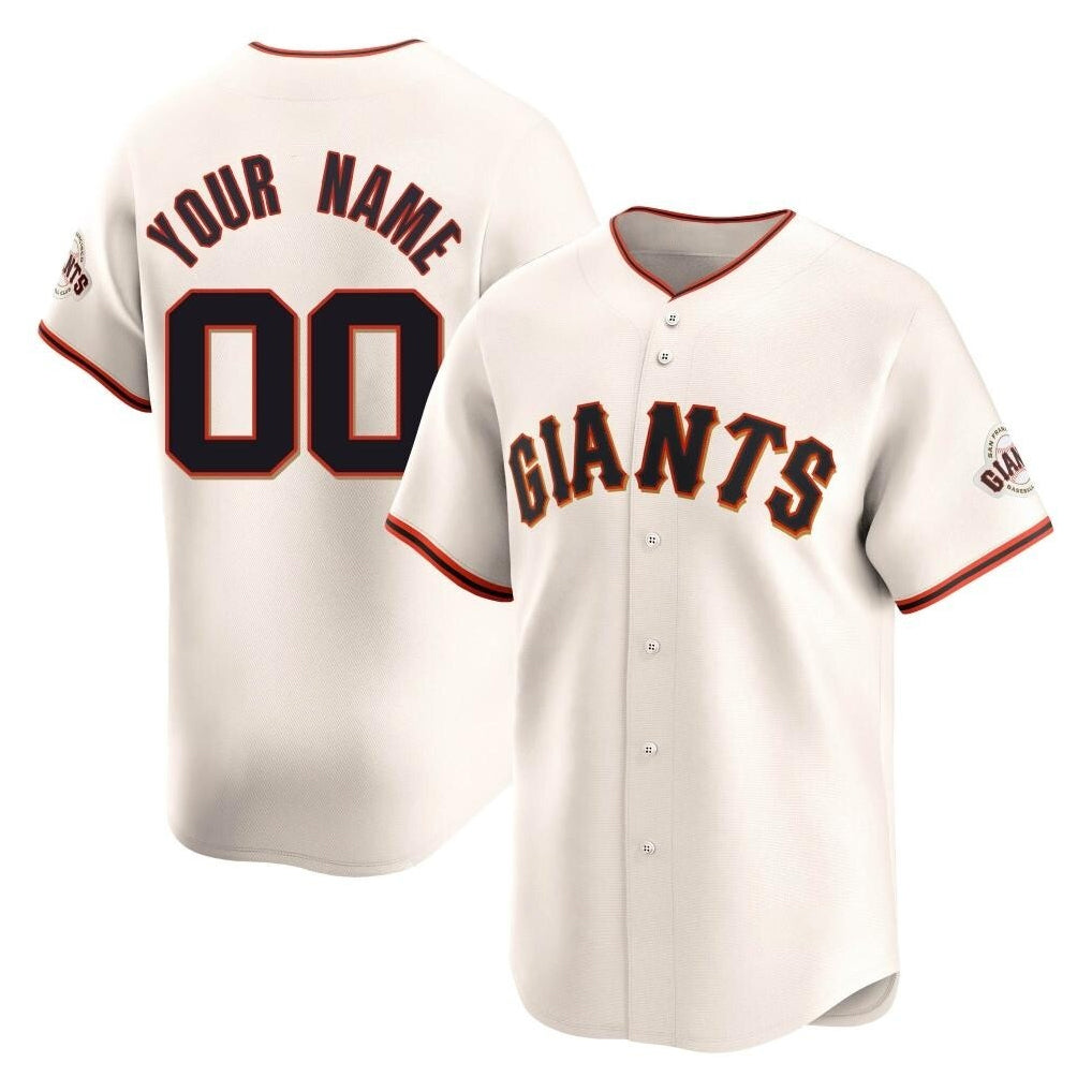 Custom SF.Giants Cream Limited Home Game Any Name & Number Gdoa Stitched Jerseys