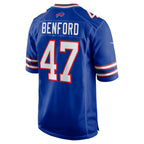 B.Bills #47 Christian Benford Player Royal Home Game Gdoa Stitched Jerseys