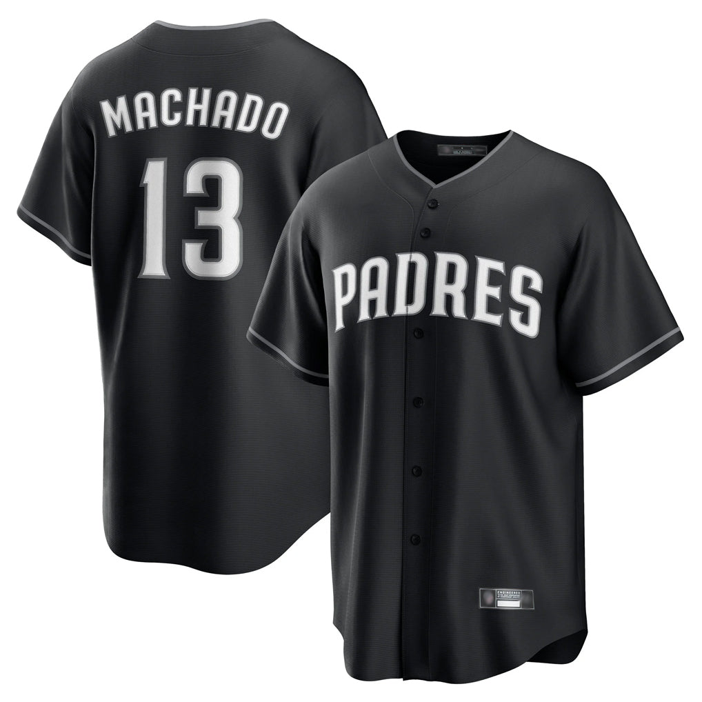 S.Diego Padres #13 Manny Machado Player Black Home Game Fdoa Stitched Jerseys