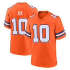D.Broncos #10 Bo Nix Player Orange Alternate Collection Throwback Game Gdoa Stitched Jerseys