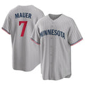 M.Twins #7 Joe Mauer Player Gray Game Limited Home Fdoa Stitched Jerseys