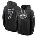 NY.Jets #7 Geno Smith Player 2026 Black Logo Pullover Hoodies Limited Game Gdoa Stitched Jerseys