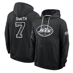 NY.Jets #7 Geno Smith Player 2026 Black Logo Pullover Hoodies Limited Game Gdoa Stitched Jerseys