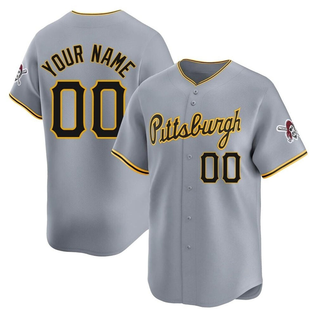 Custom P.Pirates Gray Road Limited Home Game Any Name & Number Gdoa Stitched Jerseys