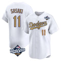 LA.Dodgers #11 Roki Sasaki Player Gold World Series Collection Limited Home Fdoa Stitched Jerseys