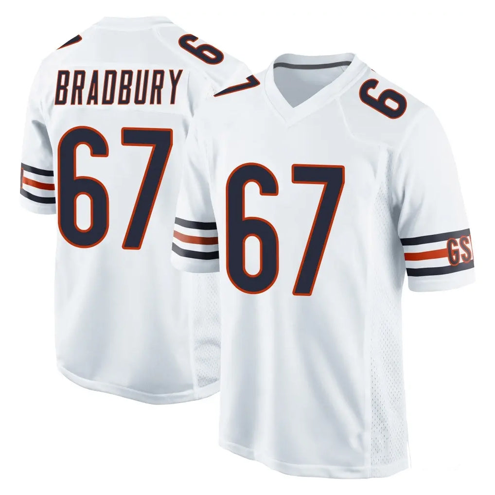 C.Bears #67 Garrett Bradbury Player White Home Game Gdoa Stitched Jerseys