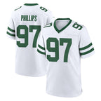 NY.Jets #97 Harrison Phillips Player White Legacy Home Game Gdoa Stitched Jerseys