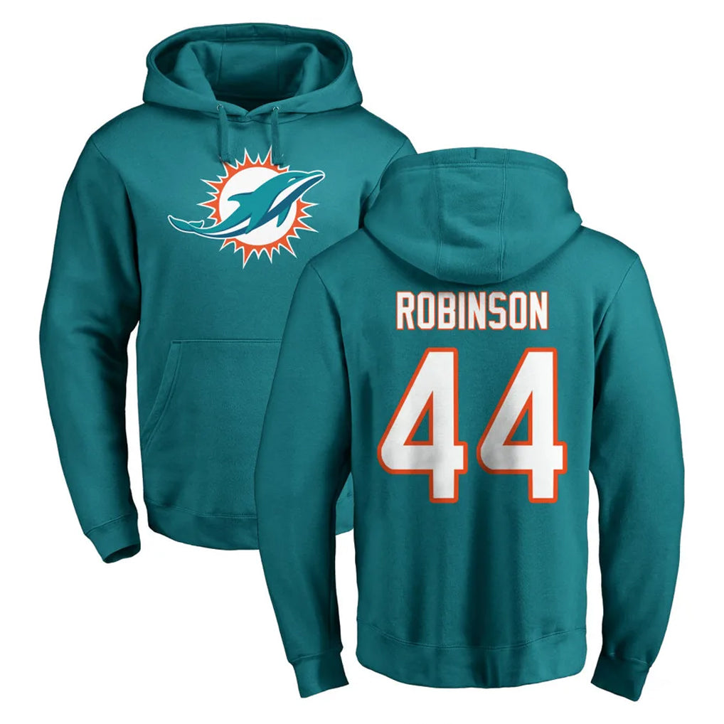 M.Dolphins #44 Chop Robinson Player Aqua LOGO Pullover Hoodies Limited Gdoa Stitched Jerseys