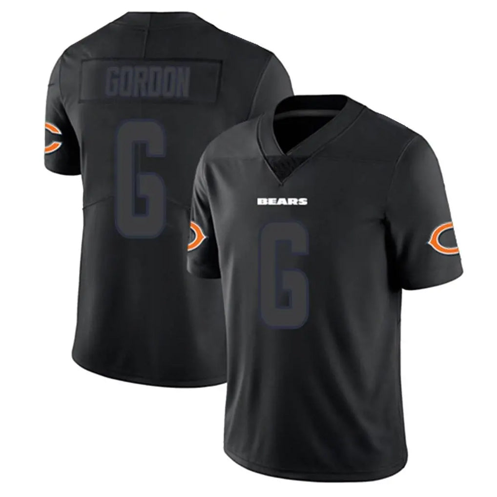 C.Bears #6 Kyler Gordon Player Black Impact Limited Game Gdoa Stitched Jerseys