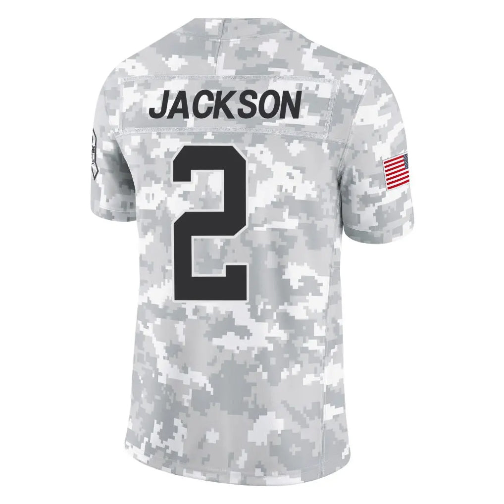 C.Panthers #2 Michael Jackson Player Arctic Camo Salute to Service Limited Game Gdoa Stitched Jerseys