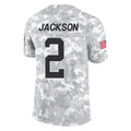C.Panthers #2 Michael Jackson Player Arctic Camo Salute to Service Limited Game Gdoa Stitched Jerseys