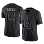 D.Cowboys #13 Caleb Downs Player Black Limited Reflective Home Game Gdoa Stitched Jerseys
