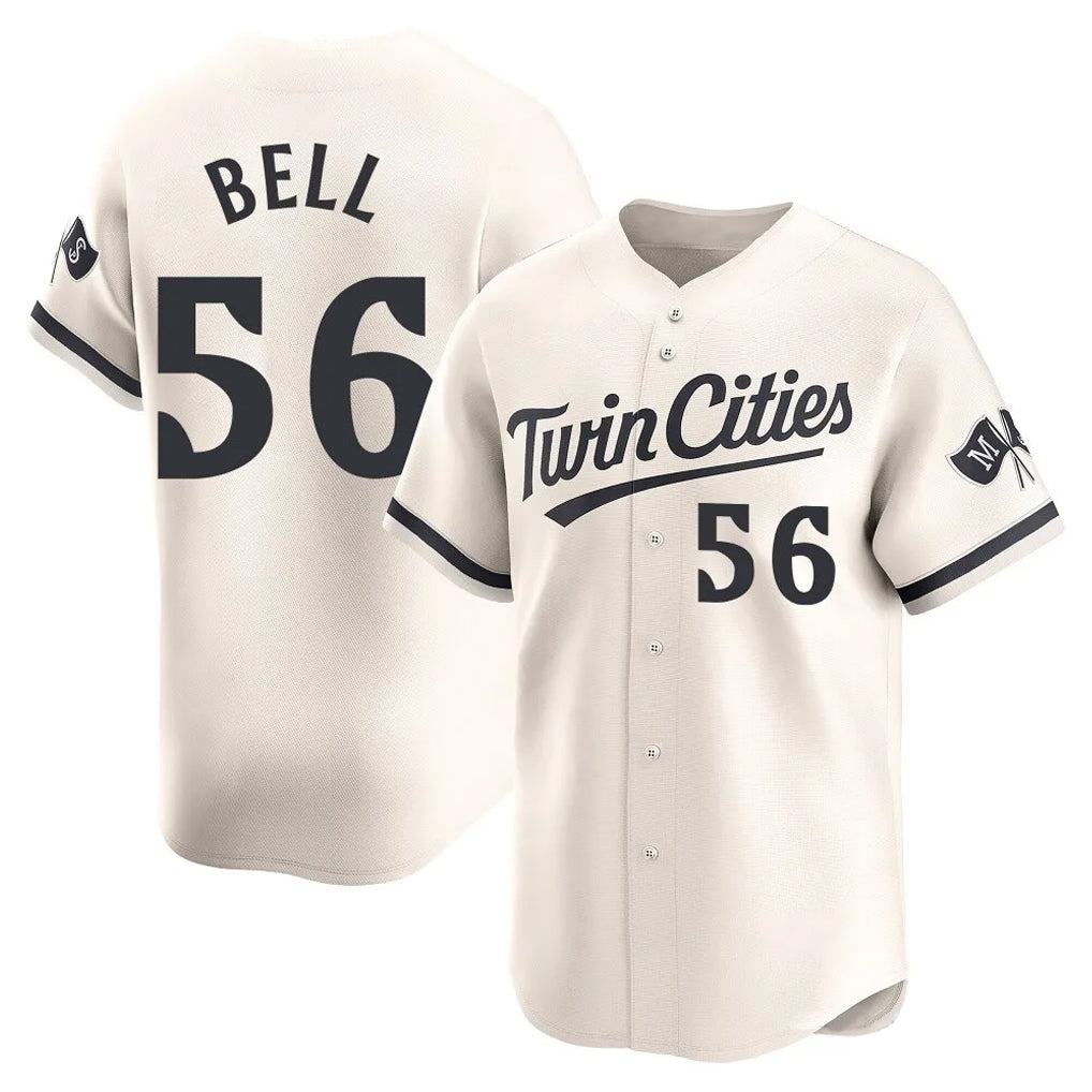 M.Twins #56 Josh Bell Player Cream Home Limited Fdoa Stitched Jerseys