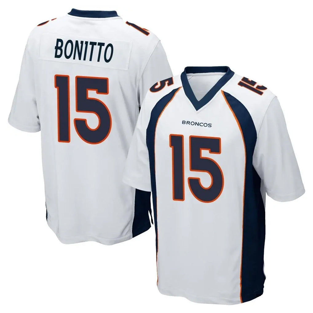 D.Broncos #15 Nik Bonitto Player White Game Ddoa Stitched Jerseys