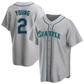 S.Mariners #2 Cole Young Player Gray Home Game Fdoa Stitched Jerseys