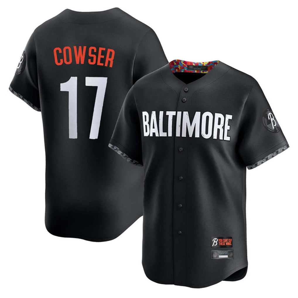 B.Orioles #17 Colton Cowser Player Black City Connect Limited Home Game Gdoa Stitched Jerseys