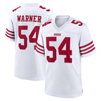 SF.49ers #54 Fred Warner Player White Game Home Gdoa Stitched Jerseys