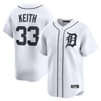 D.Tigers #33 Colt Keith Player White Home Limited Gdoa Stitched Jerseys