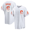 SF.Giants #6 Daniel Susac Player White City Connect Home Game Fdoa Stitched Jerseys