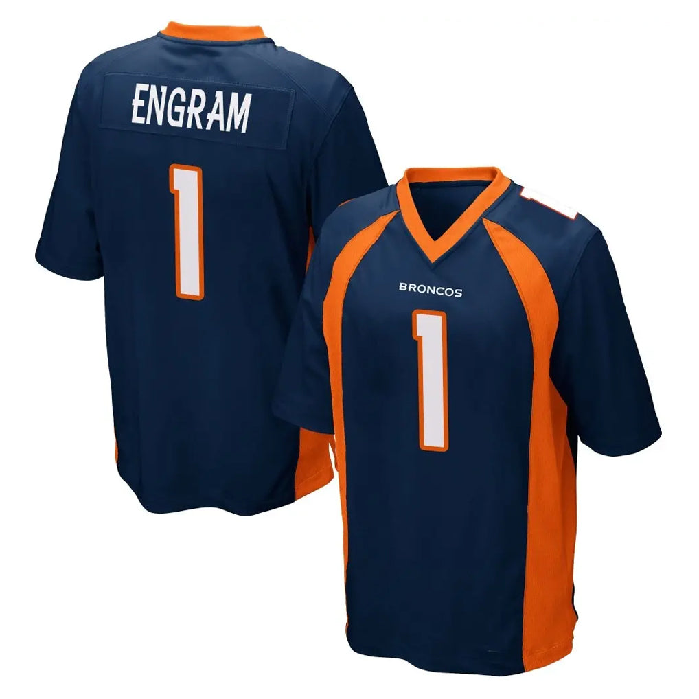 D.Broncos #1 Evan Engram Player Navy Game Gdoa Stitched Jerseys