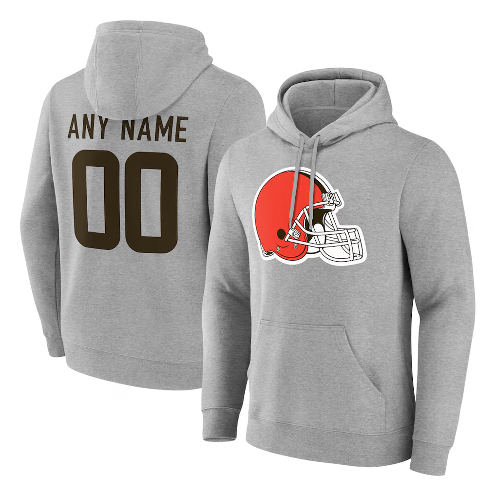 Custom C.Browns Gray Salute to Service Pullover Hoodie Limited Any Name & Numbers Gdoa Stitched Jerseys