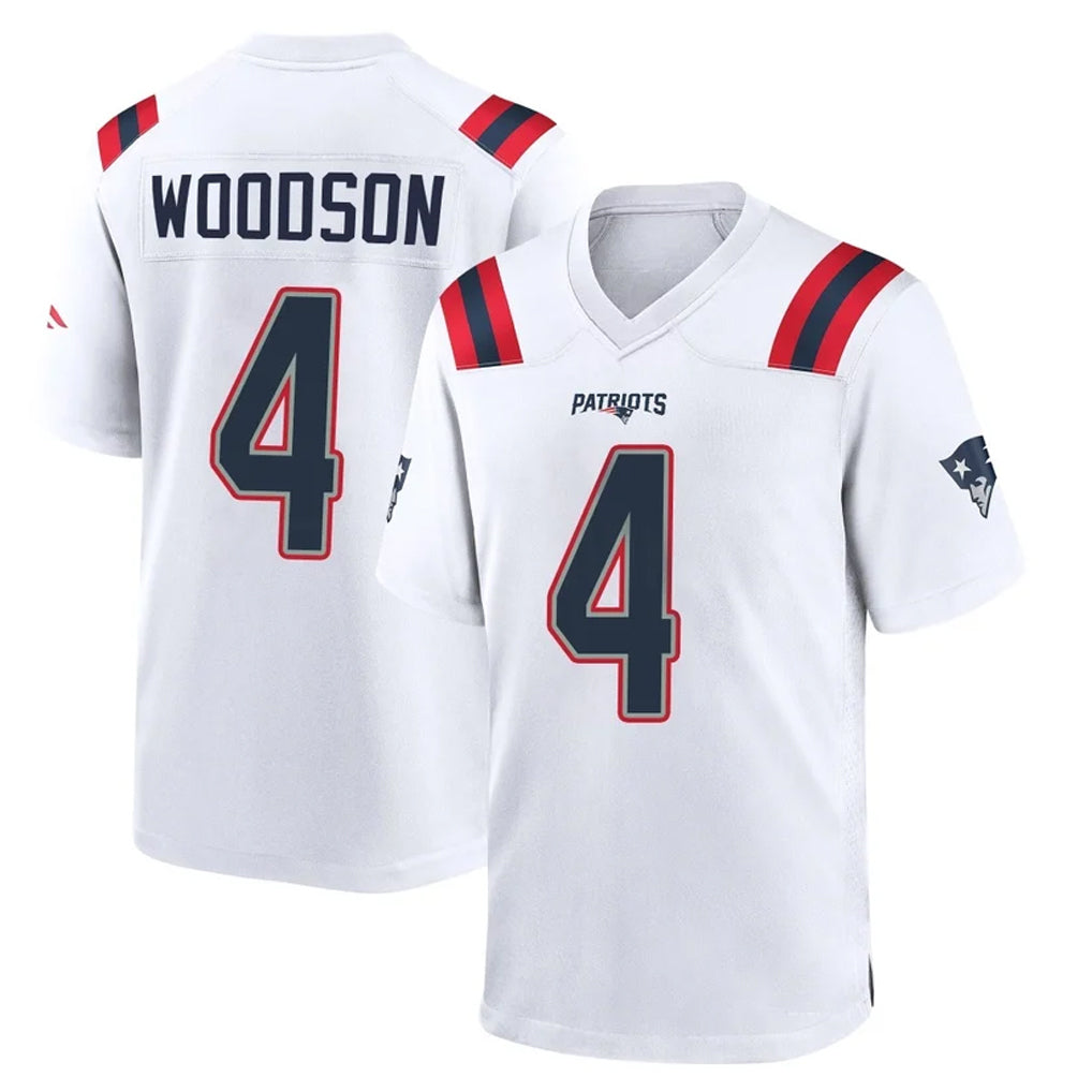 NE.Patriots #4 Craig Woodson Player White Home Game Gdoa Stitched Jerseys