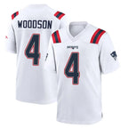 NE.Patriots #4 Craig Woodson Player White Home Game Gdoa Stitched Jerseys