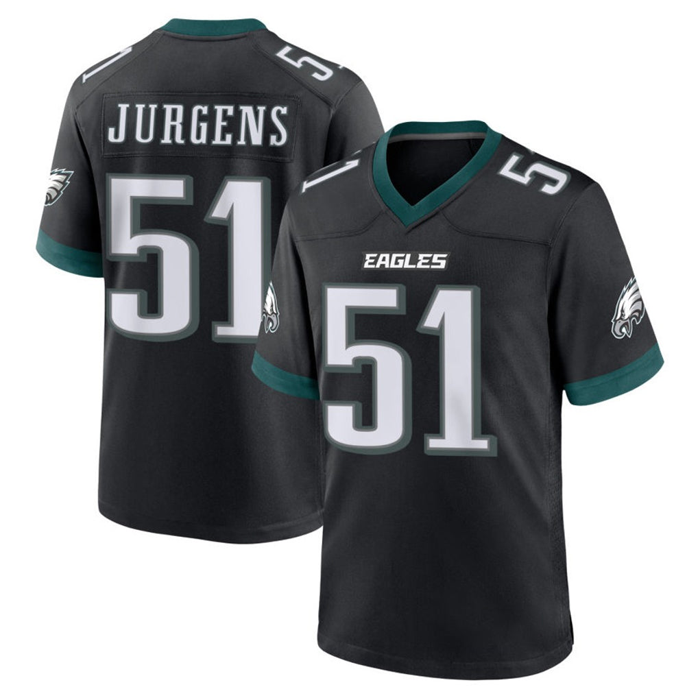 P.Eagles #51 Cam Jurgens Player Black Game Home Gdoa Stitched Jerseys