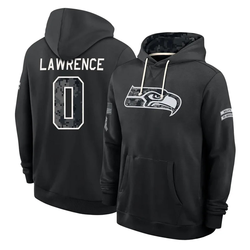 S.Seahawks #0 DeMarcus Lawrence Player 2026 Black Logo Pullover Hoodies Limited Game Gdoa Stitched Jerseys