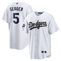LA. Dodgers #5 Corey Seager Player White Cool Base Home Fdoa Stitched Jerseys