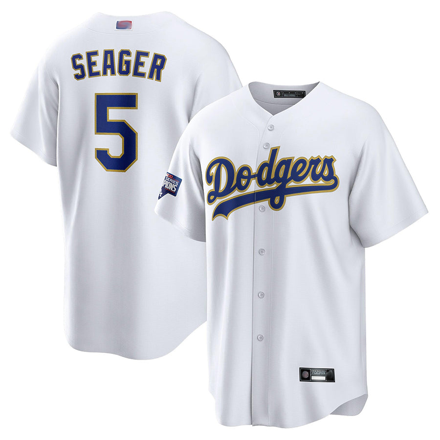 LA. Dodgers #5 Corey Seager Player White Cool Base Home Fdoa Stitched Jerseys