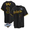 LA.Dodgers #3 Edwin D¨ªaz Player Black Gold World Series Limited Home Fdoa Stitched Jerseys