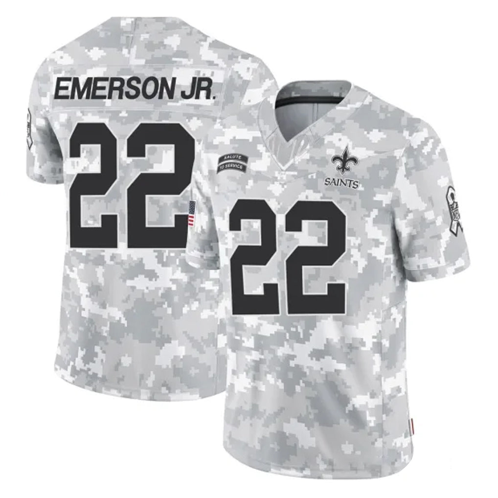 NO.Saints #22 Martin Emerson Jr. Player Arctic Camo Salute To Service Limited Game Gdoa Stitched Jerseys