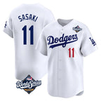LA.Dodgers #11 Roki Sasaki Player White World Series Limited Home Fdoa Stitched Jerseys