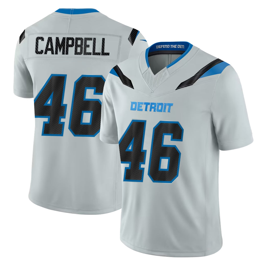 D.Lions #46 Jack Campbell Player Silver Limited 2026 Rivalries Collection Home Game Gdoa Stitched Jerseys