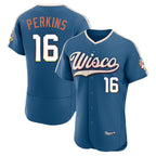 M.Brewers #16 Blake Perkins Player Blue 2026 City Connect Home Limited Elite Fdoa Stitched Jerseys