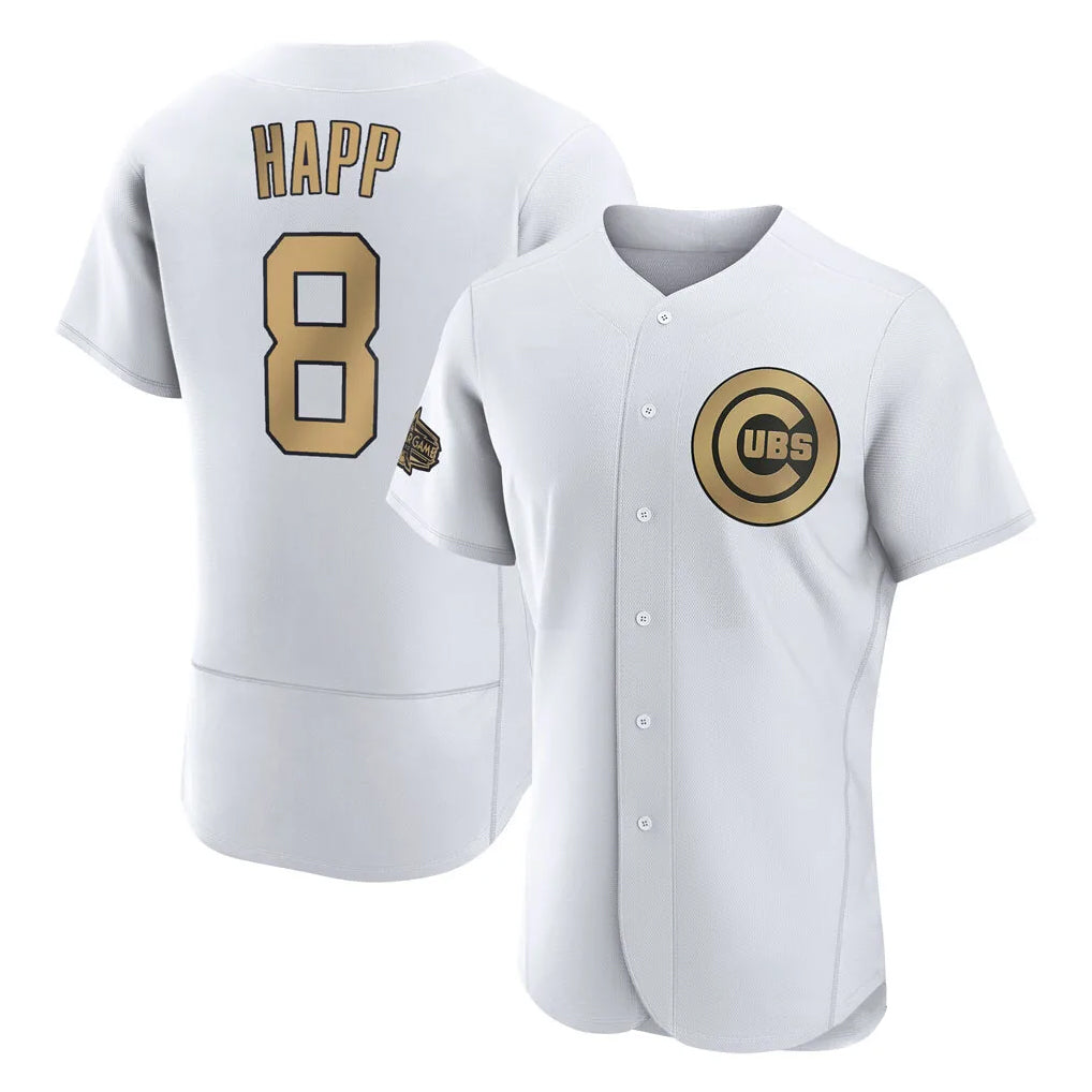 C.Cubs #8 Ian Happ Player Gold All-Star Limited Elite Home Game Gdoa Stitched Jerseys