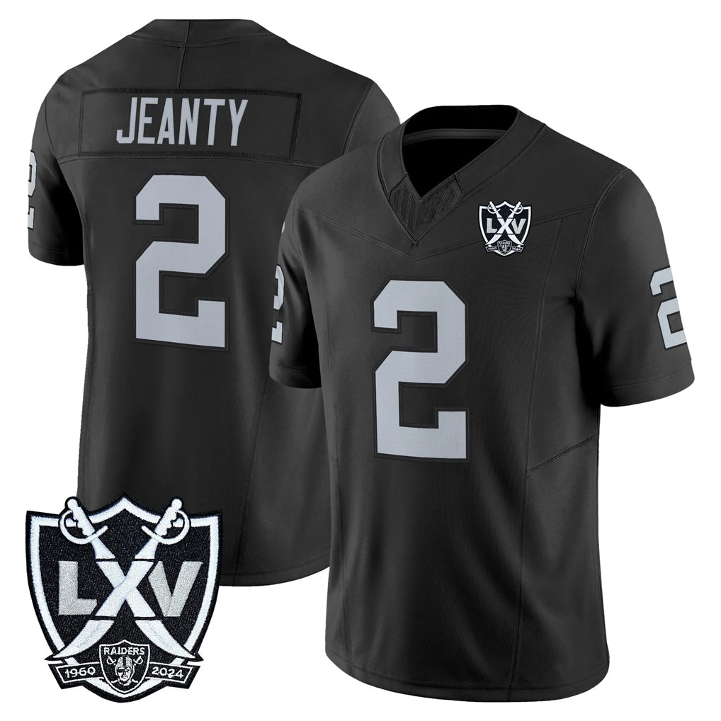 LV.Raiders #2 Ashton Jeanty Player Black 2026 Vapor Limited Home Game Gdoa Stitched Jerseys