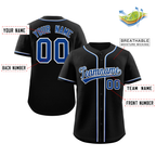 Custom Black Royal-White Classic Style Authentic Baseball Jersey-1