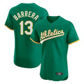 Athletics #13 Luis Barrera Player Kelly Green Limited Elite Home Game Gdoa Stitched Jerseys