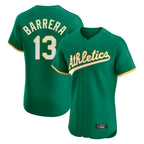 Athletics #13 Luis Barrera Player Kelly Green Limited Elite Home Game Gdoa Stitched Jerseys