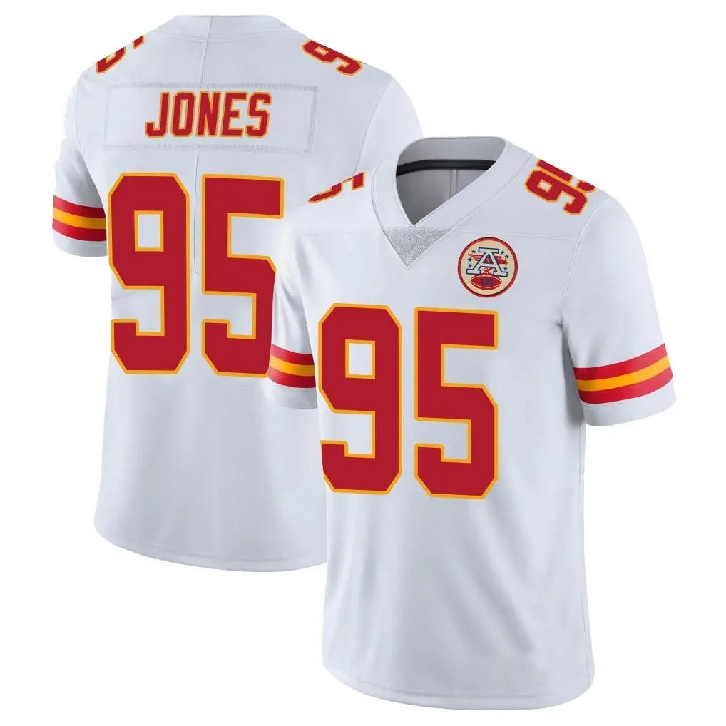 KC.Chiefs #95 Chris Jones Player White Limited Vapor Untouchable Home Game Gdoa Stitched Jerseys