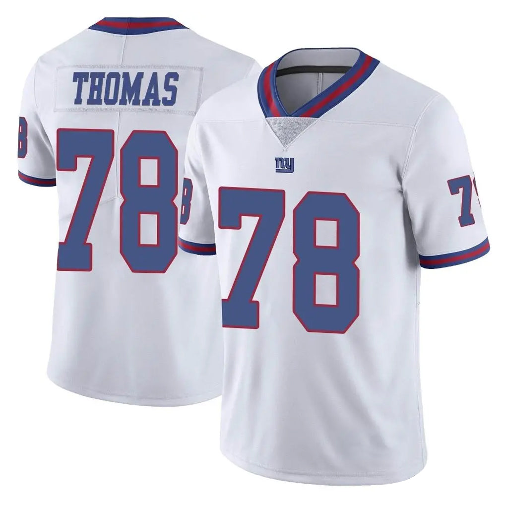 NY.Giants #78 Andrew Thomas Player White Color Rush Home Game Gdoa Stitched Jerseys