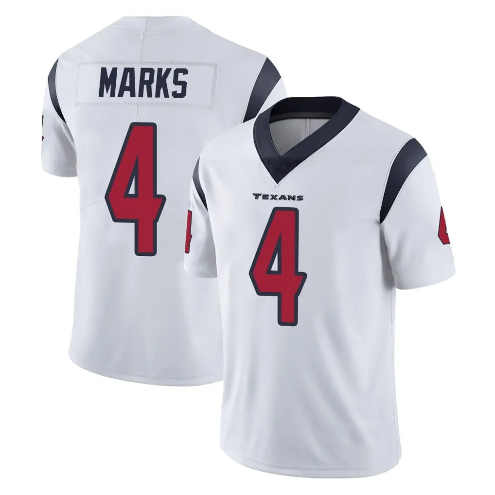 H.Texans #4 Woody Marks Player White Limited Vapor Untouchable Home Game Gdoa Stitched Jerseys