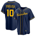 M.Brewers #10 Sal Frelick Player Navy Home Game Fdoa Stitched Jerseys