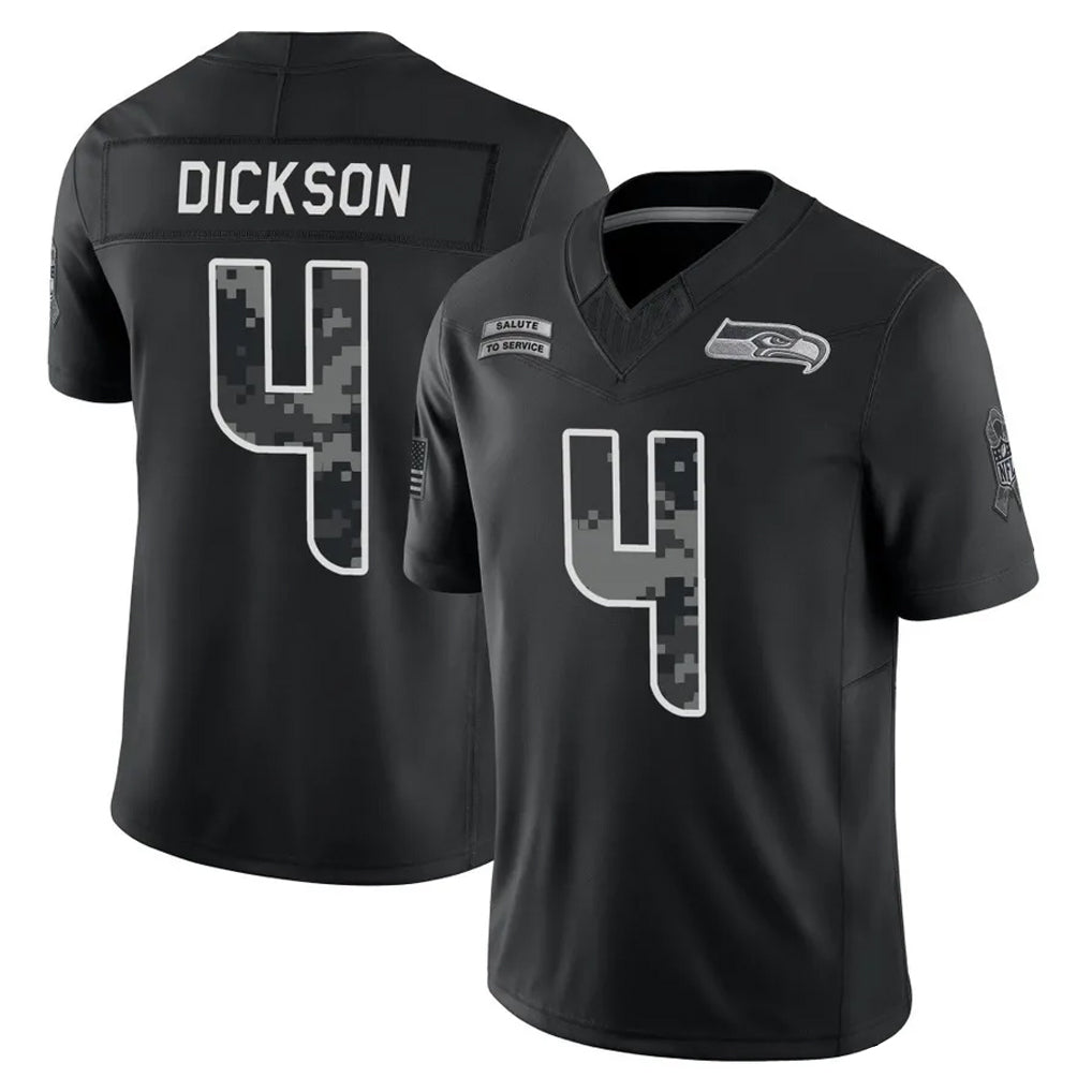 S.Seahawks #4 Michael Dickson Player Black Limited 2026 Salute to Service Home Game Gdoa Stitched Jerseys